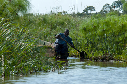 Canoeist in Lake mabamba