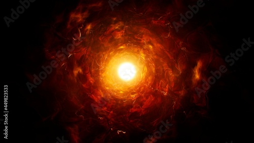 Glowing Fire Core Energy Background