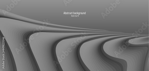 Black background with 3d sand waves, abstract stylish backdrop, desert landscape at night