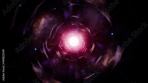 Glowing Pink Star Nebula Energy on the Space