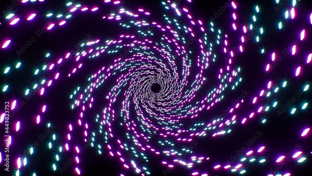 Purple and Cyan Color Neon Swirl Particles Purple and Cyan Color Neon Swirl Particles