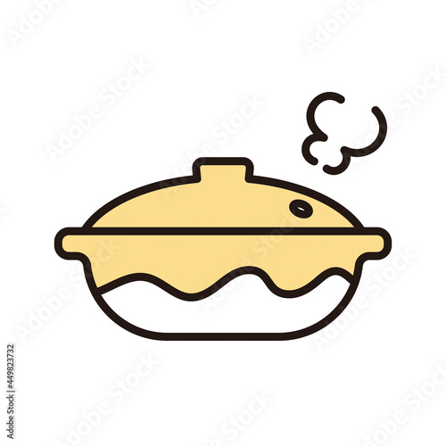 シンプル　イラスト　鍋料理のベクターイラスト