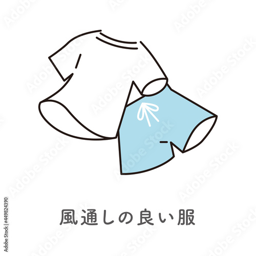 シンプル　イラスト　風通しの良い服のベクターイラスト