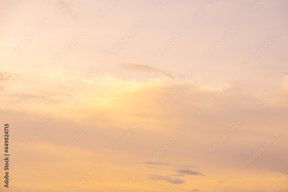 Blurred golden sky and cloud on sunset background