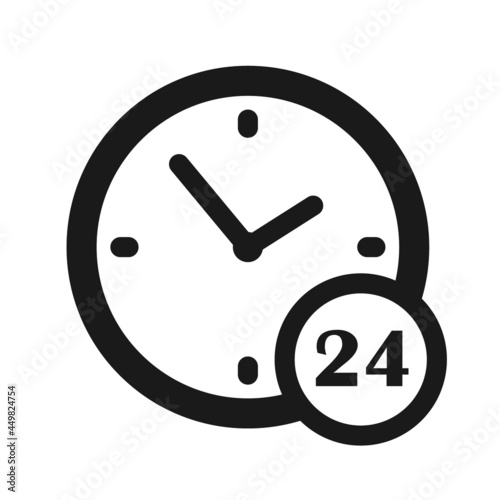 Clock icon of simple flat style isolated on white background. Vector illustration