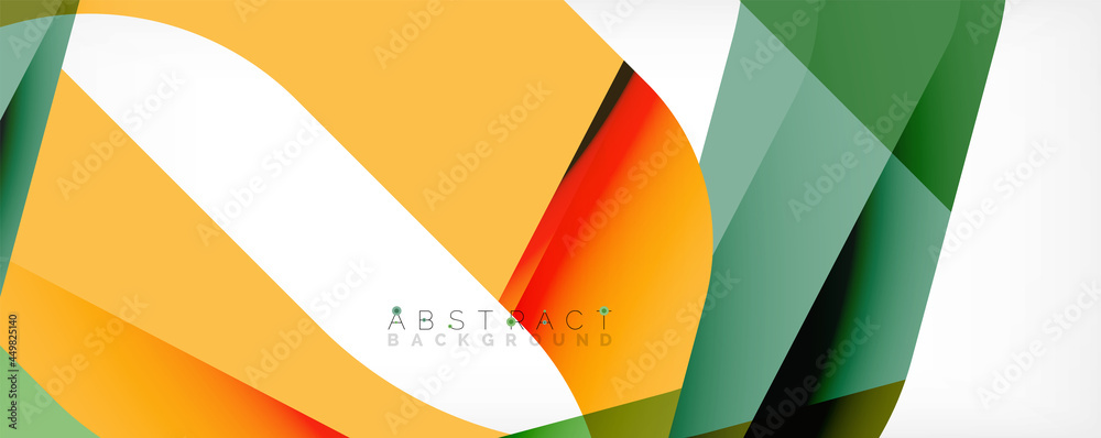 Geometric abstract background - multicolored abstract shapes on white. Vector Illustration For Wallpaper, Banner, Background, Landing Page