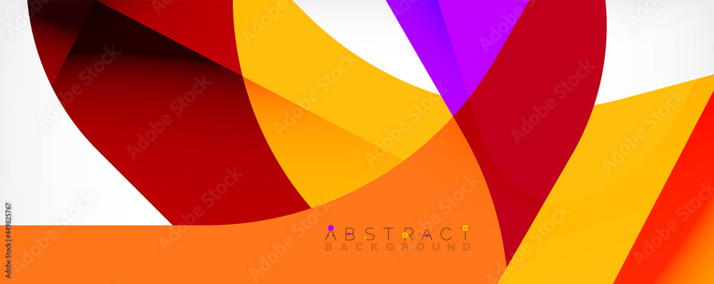 Minimal abstract background - color overlapping shapes on white with shadow lines. Vector Illustration For Wallpaper, Banner, Background, Landing Page Minimal abstract background - color overlapping shapes on white with shadow lines. Vector Illustration For Wallpaper, Banner, Background, Landing Page