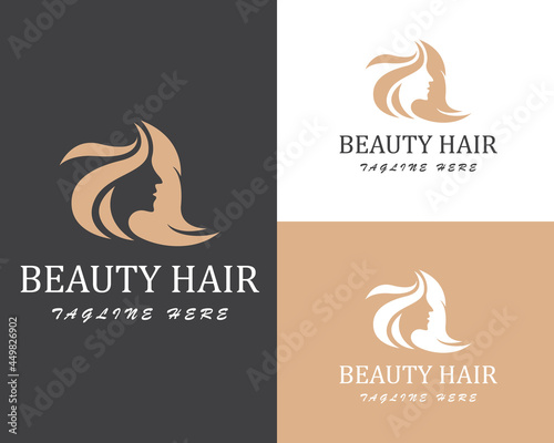 beauty logo creative women nature spa salon hair design concept
