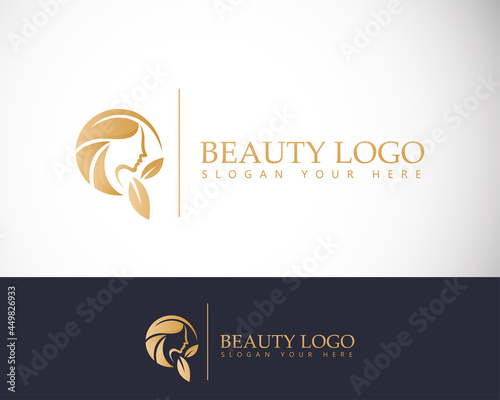 beauty logo creative women nature spa salon hair design concept