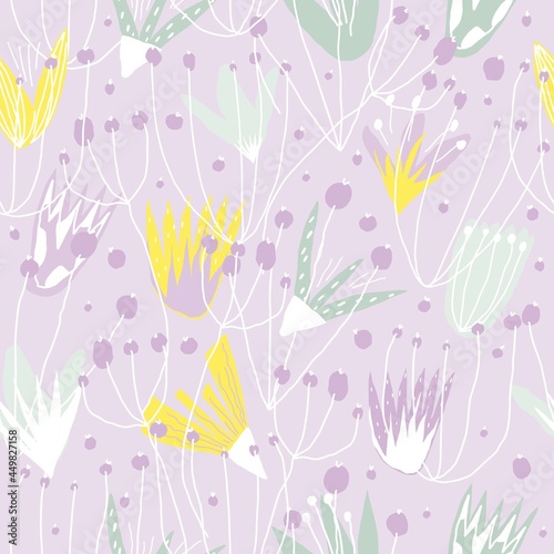 Floral print. Template for gift paper design  cover  textile print. Vector seamless pattern