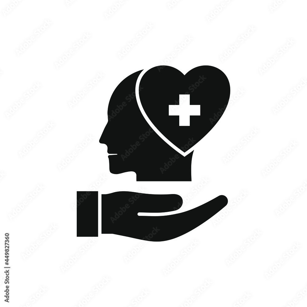Mental health flat icon isolated on white background. Vector illustration Mental health flat icon isolated on white background. Vector illustration