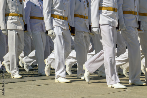 A group of naval officers of the Navy. Parade of cadets of the highest composition of the Russian Navy. photo