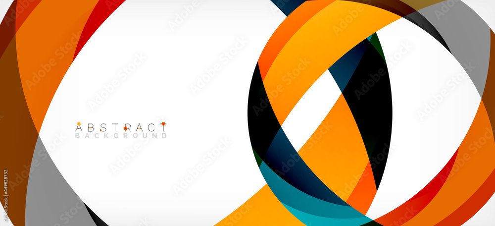 Geometric abstract background. Circle created with overlapping color shapes. Vector Illustration For Wallpaper, Banner, Background, Landing Page Geometric abstract background. Circle created with overlapping color shapes. Vector Illustration For Wallpaper, Banner, Background, Landing Page