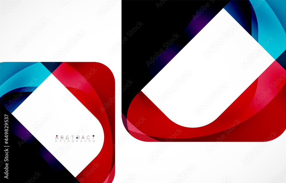 Minimal background. Abstract square shape with round corners created with wavy forms. Vector Illustration For Wallpaper, Banner, Background, Landing Page Minimal background. Abstract square shape with round corners created with wavy forms. Vector Illustration For Wallpaper, Banner, Background, Landing Page