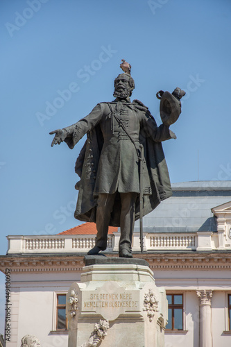 Kossuth Lajos Sttatue in the city center of Szeged. Hungary  July 2021 