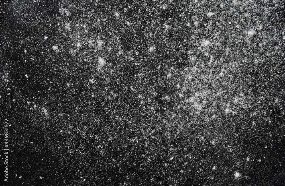 Abstract background of white dots on a black background that looks like starry space