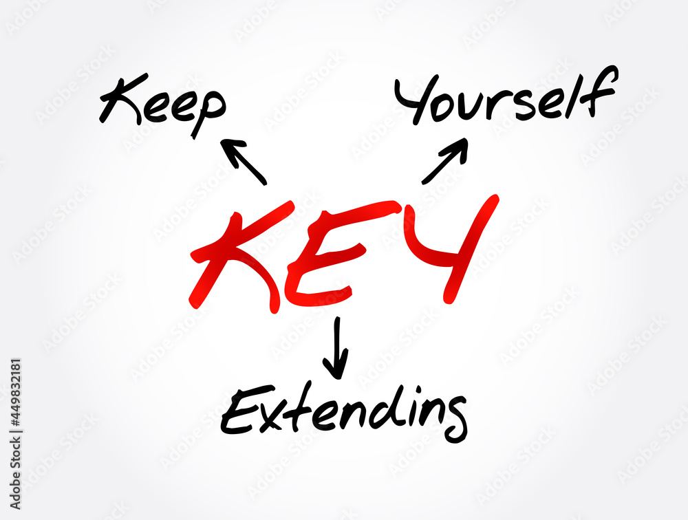 KEY - Keep Extending Yourself acronym, business concept background KEY - Keep Extending Yourself acronym, business concept background