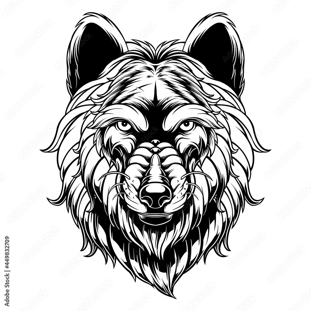 design vector black and white wolf head Stock Vector Adobe Stock