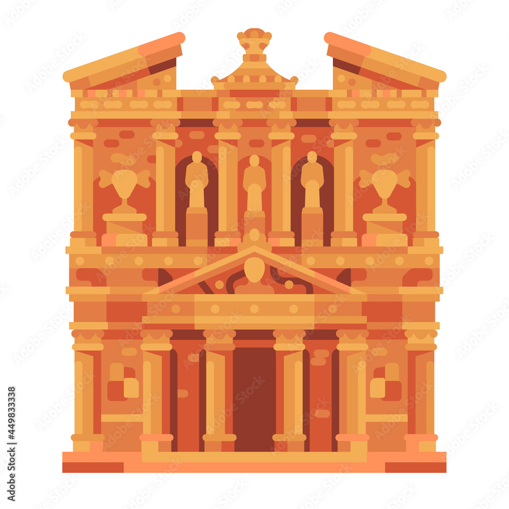 Fototapeta premium Petra Temple Jordan Landmark Icon