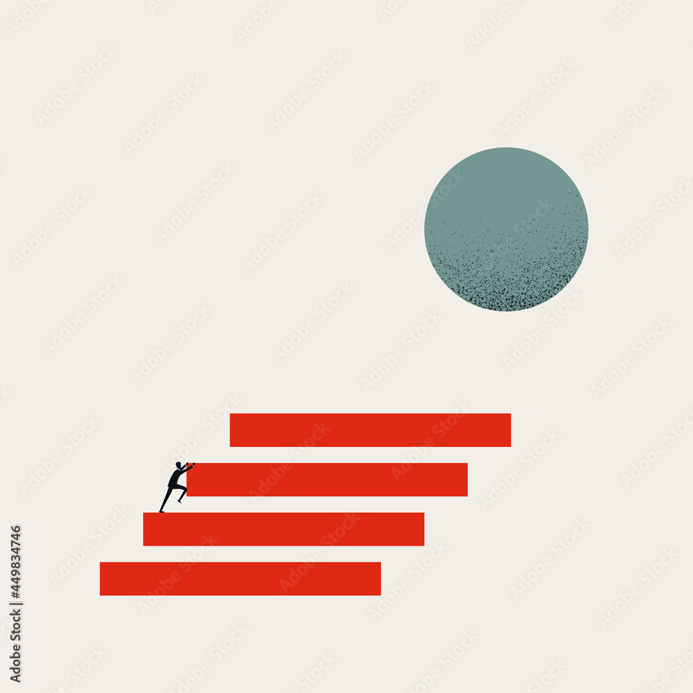 Business career climb vector concept. Symbol of corporate ladder, ambition  and motivation. Minimal illustration. Stock Vector | Adobe Stock