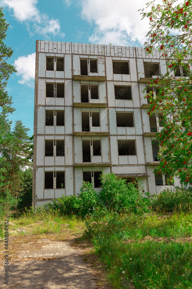 Old abandoned soviet time block house building Old abandoned soviet time block house building