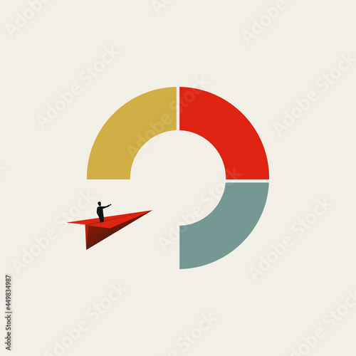 Business market entry straregy vector concept. Symbol of expansion, challenge, opportunity for growth. Minimal illustration