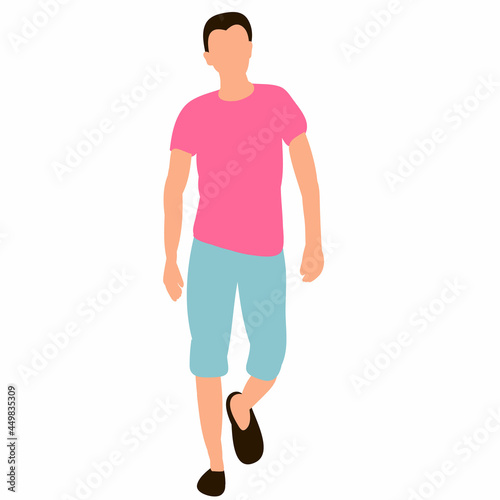 man walking in flat style vector, isolated