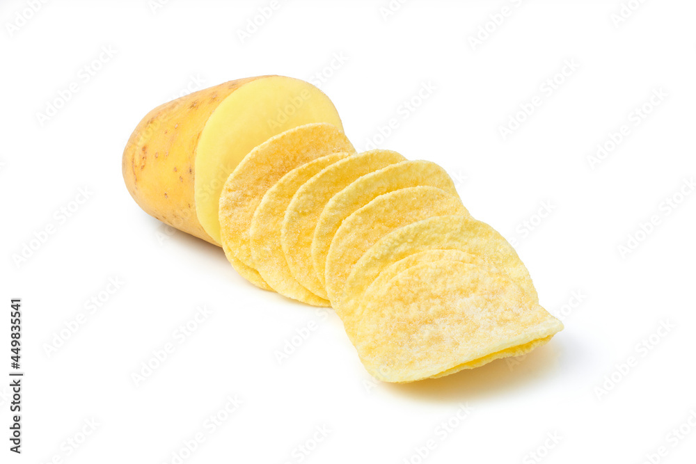 potato chips isolated on white potato chips isolated on white