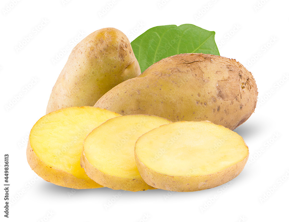 potatoes an isolated on white background