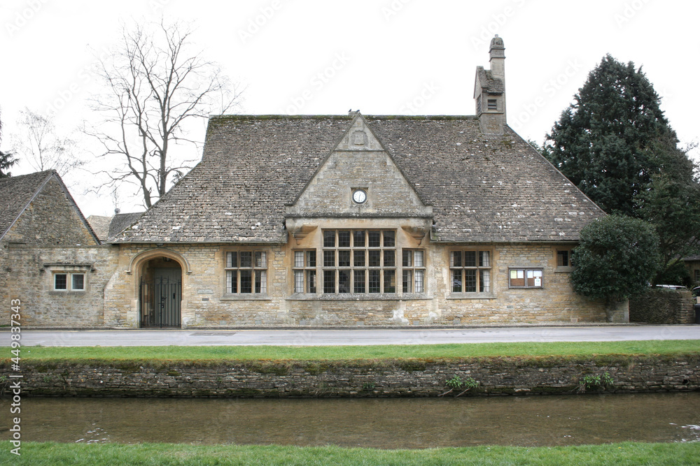 An old building in Lower Slaughter in Gloucestershire in the UK