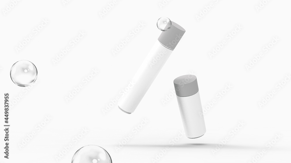 3d rendering illustration with two containers of deodorant. Mock up, copy space for displaying your brand and text. 3d rendering illustration with two containers of deodorant. Mock up, copy space for displaying your brand and text.