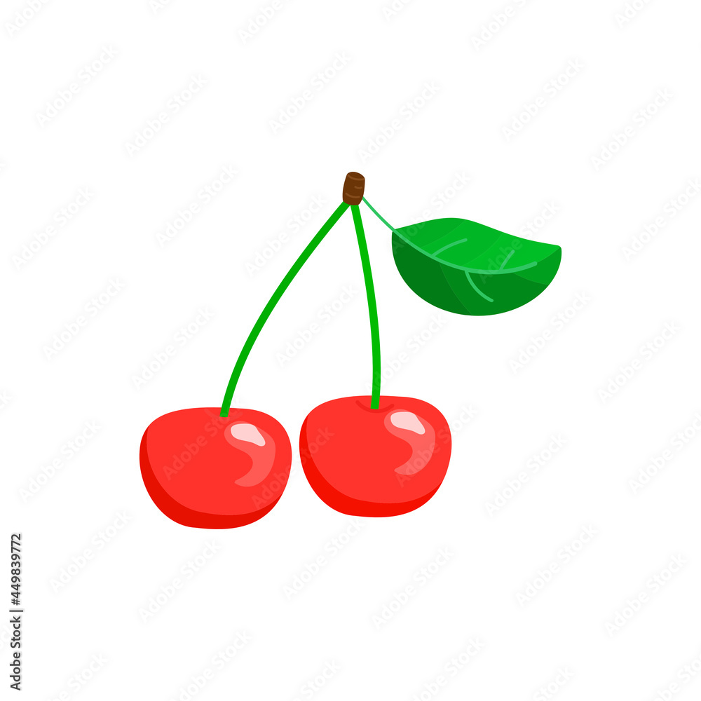 cherry berry flat vector illustration cherry berry flat vector illustration