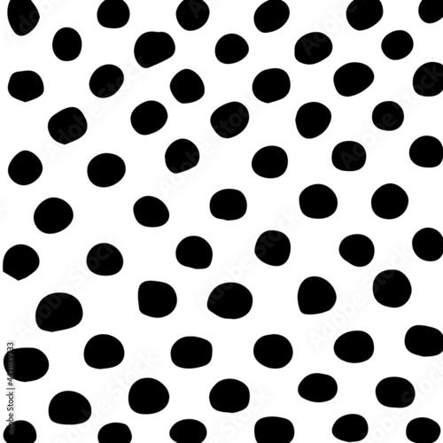 Abstract doodle background. Vector hand drawn polka dot background in doodle style. Black and white. Graphic design element for websites, fabric, cards, scrapbooking, apparel, accessories, home decor