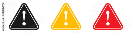 Caution sign icon set simple design
