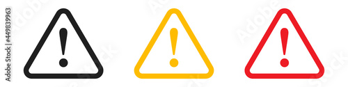 Caution sign icon set simple design