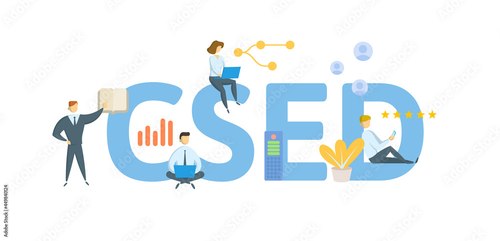CSED. Collection Statute Expiration Date. Concept with keyword, people and icons. Flat vector illustration. Isolated on white. CSED. Collection Statute Expiration Date. Concept with keyword, people and icons. Flat vector illustration. Isolated on white.
