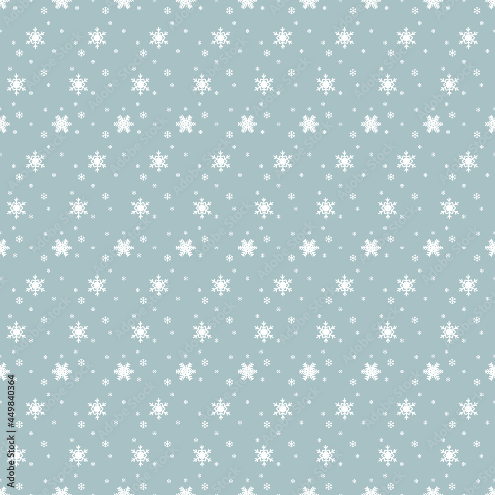 Christmas Pattern Background - Seamless Snowflakes Vector On Blue Gray BG - Pigeon Color Christmas Pattern Background - Seamless Snowflakes Vector On Blue Gray BG - Pigeon Color