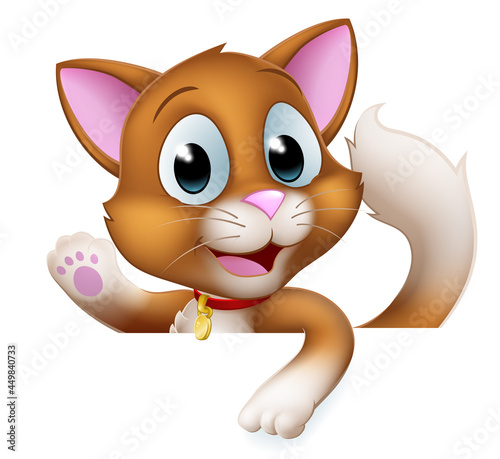 Cat Cartoon Pet Kitten Cute Animal Character Sign