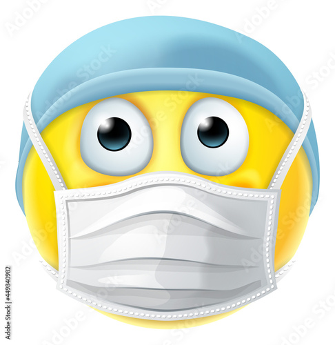Emoticon Emoji PPE Doctor Nurse Medical Mask Icon