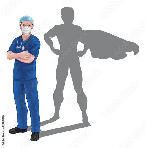 Superhero Nurse Doctor Shadow Super Hero