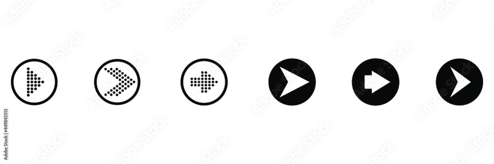 arrow direction symbols of six different shapes arrow direction symbols of six different shapes
