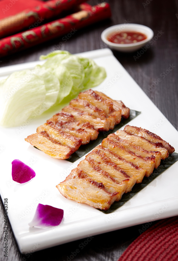 Delicious Chinese cuisine, charred pork