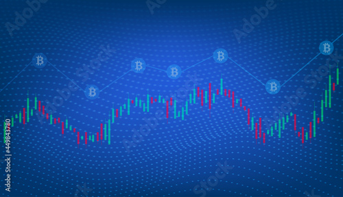 Cryptocurrency rise, bitcoin market, money market, stock market vector stock, rising, moving up.
