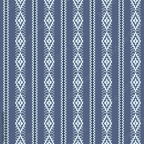 Japanese Pixel Diamond Stripe Vector Seamless Pattern