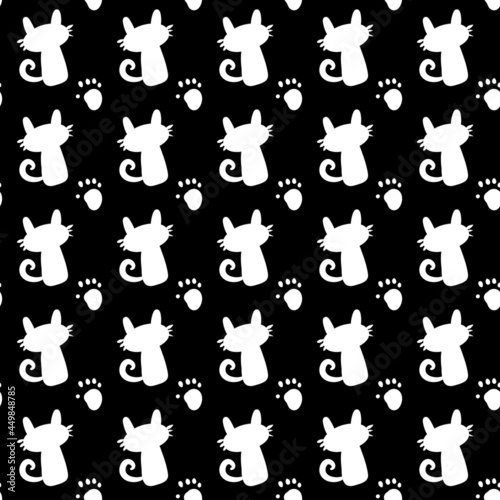 Fototapeta Naklejka Na Ścianę i Meble -  seamless pattern of cute cat shape