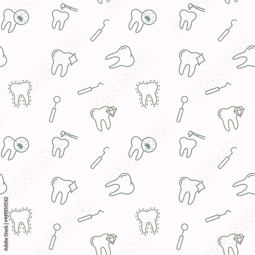 Seamless vector pattern with Dental services. For fabric, paper, wrap, textile, poster, scrapbooking, wallpaper or background