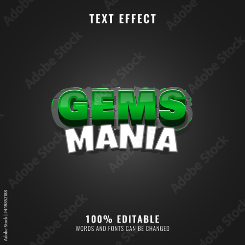 gemstone mania fantasy 3d game logo title text effect