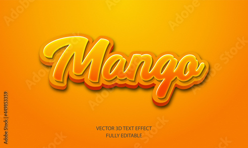 3d text effect with the word mango in vector which is jolly and fully editable