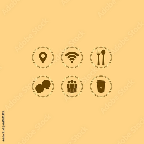 The Oder and, delivery food service icons set.