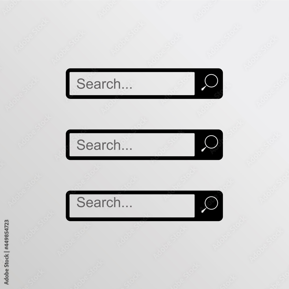 Search bar box button vector element, flat design. Vector illustration bar with colorful gradient or color transition for your brilliant set of search boxes ui template, ux design, web button and more Search bar box button vector element, flat design. Vector illustration bar with colorful gradient or color transition for your brilliant set of search boxes ui template, ux design, web button and more